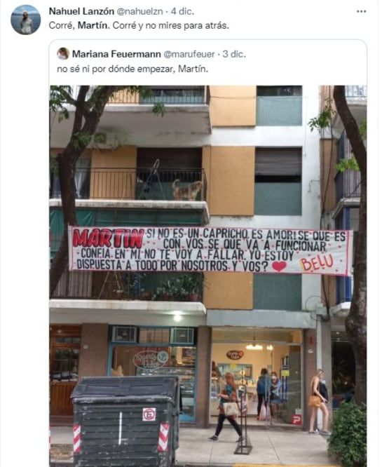 Un pasacalle de una joven enamorada se volvió viral y despertó todo tipo de comentarios.