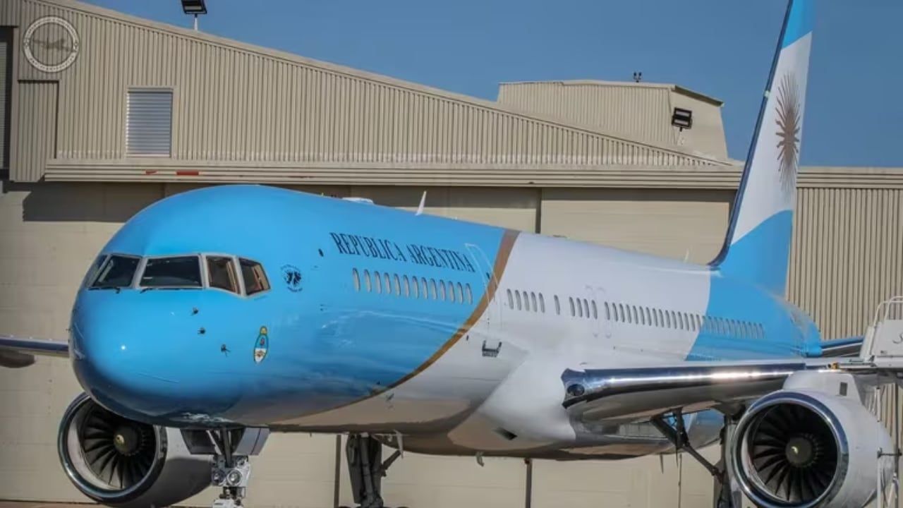 Milei viajó por primera vez en el avión presidencial. Foto: Gentileza