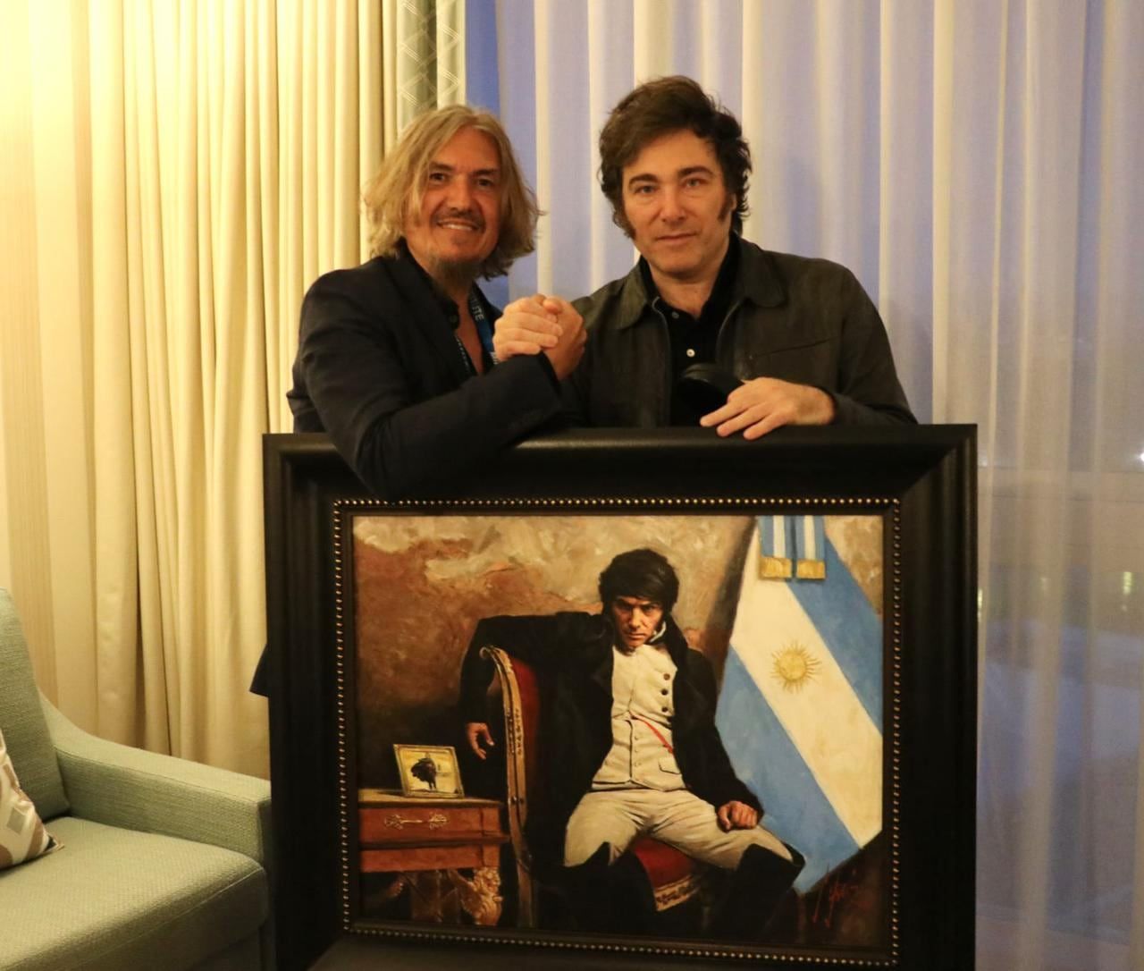 Milei recibió al pintor Fabián Pérez. Foto: Instagram.
