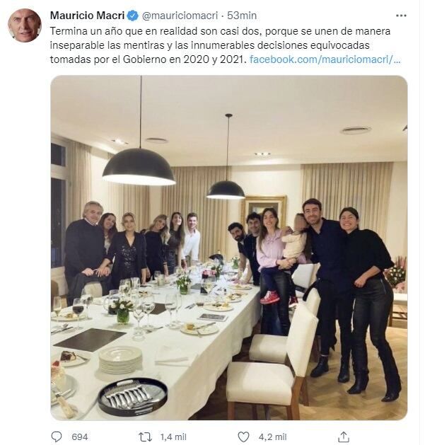 La carta de Mauricio Macri por el fin de año