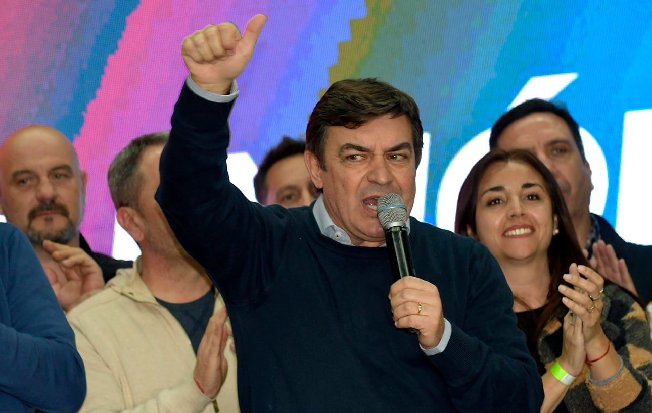 La Unión Mendocina fue segundo en las Elecciones 2023, en el búnker el gobernador Omar de Marchi Foto: Orlando Pelichotti