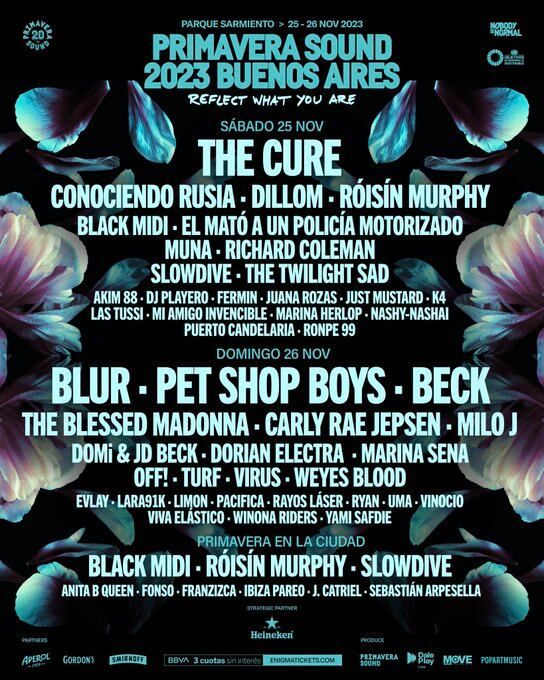 La grilla de artistas. Foto: Twitter / @PS_BuenosAires