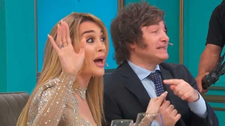 El político Javier Milei, cuando conoció a Fátima Flórez en lo de Mirtha