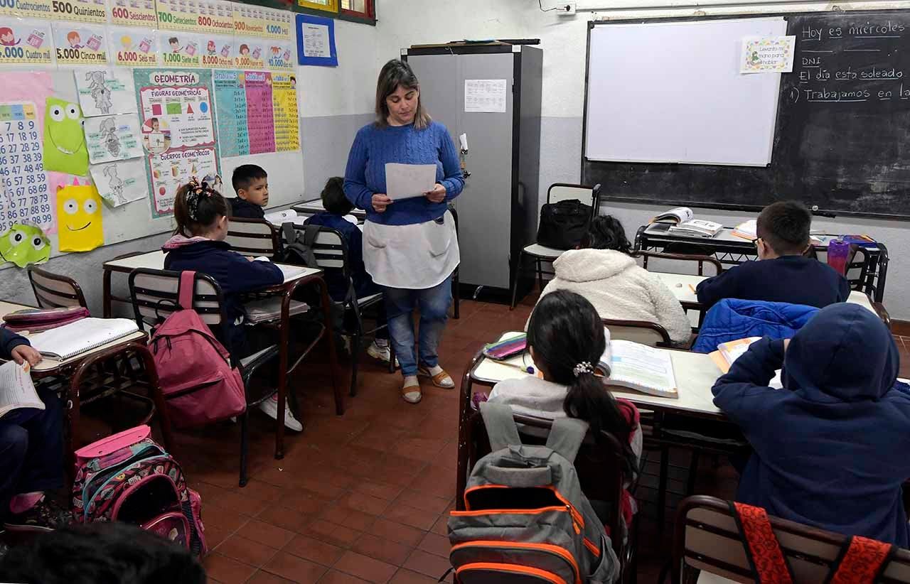 Los alumnos de 3º, 5º y 7º grado del nivel primario y 1º año del nivel secundario en una edición anterior del Censo de Fluidez Lectora en la 
Escuela Julio Lemos de Godoy Cruz. Foto: Orlando Pelichotti 