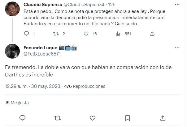 Los mensajes en contra de Schultz en Twitter