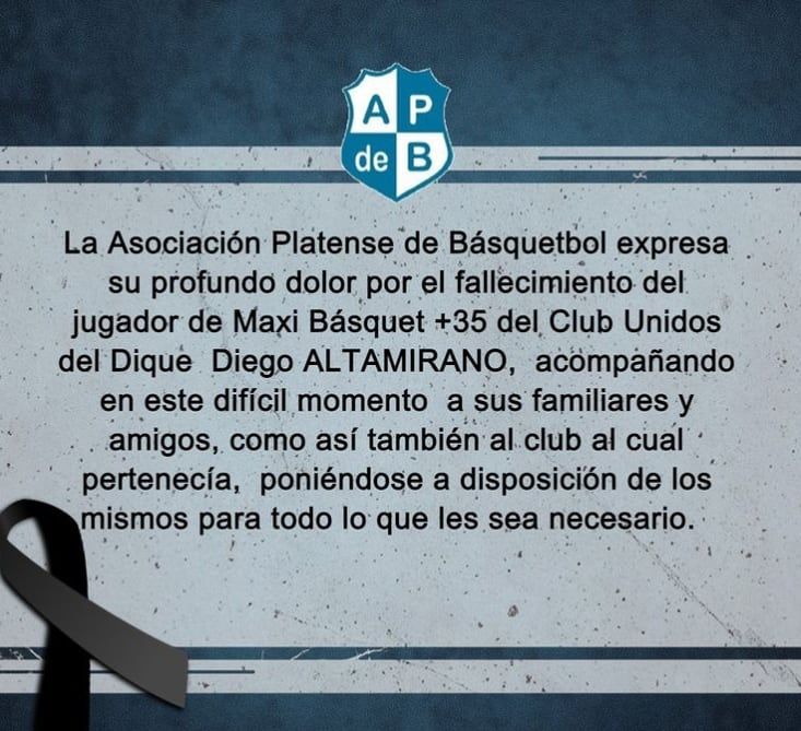 Un hombre falleció mientras jugaba un partido de básquet en La Plata - Instagram AP de B