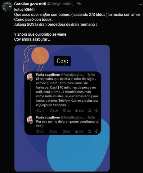 Algunos ex concursantes de Gran Hermano fueron victimas de incidentes tras la eliminación de Furia.