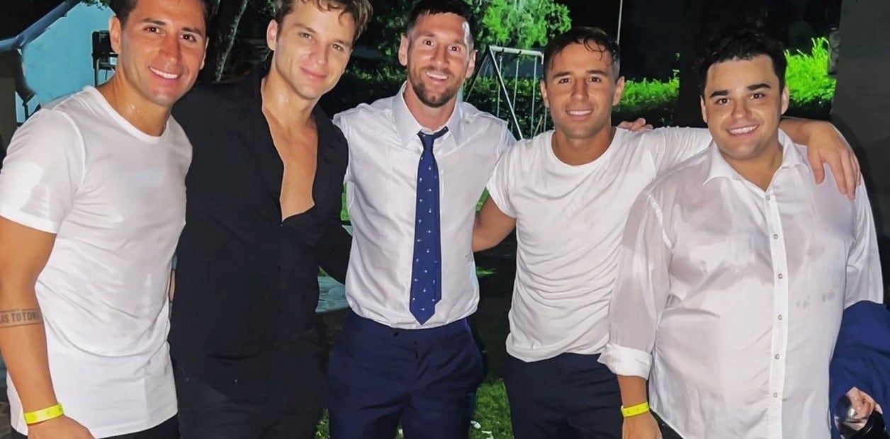 Lionel Messi en el casamiento de su cuñada