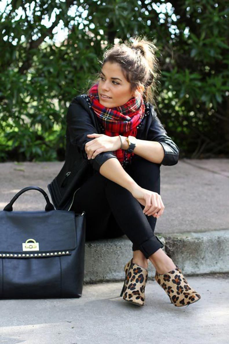 botines outfits con zapatos de animal print