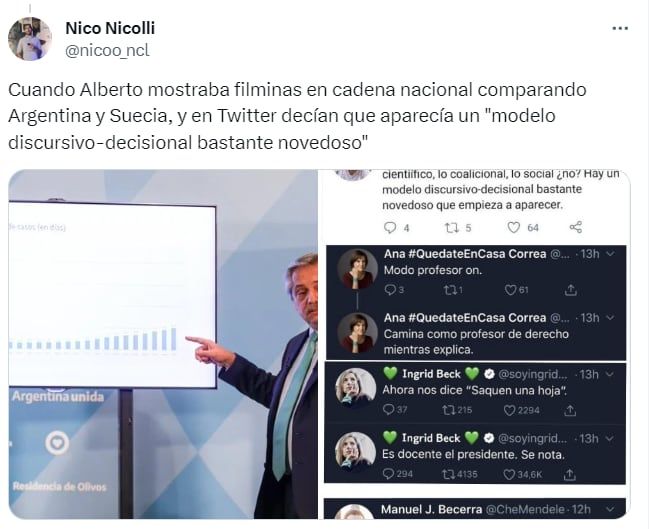 El desopilante hilo viral con los “mejores momentos” del gobierno de Alberto Fernández - X Nicolás Nicolli