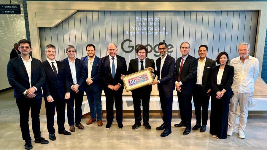 Javier Milei se reunió con Sundar Pichai, CEO de Google - Oficina del Presidente