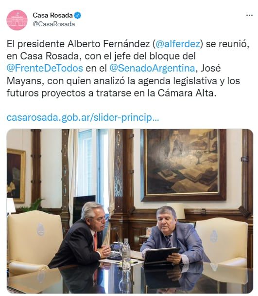 Twitter Casa Rosada