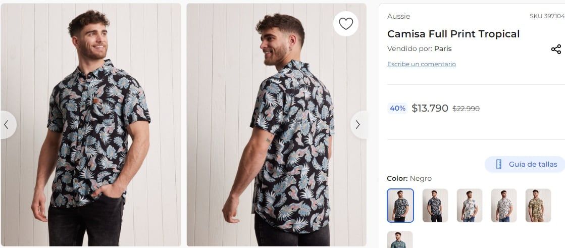 Camisa tropical hombre (París)