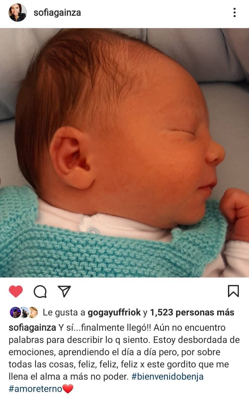 Nació el hijo de Sofía Gainza, periodista de Canal 9 Televida -