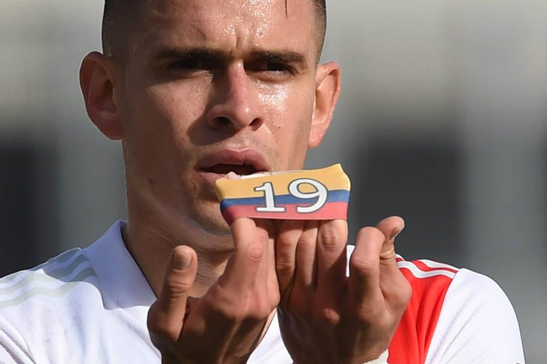 El delantero de River Rafael Santos Borré, ex River.