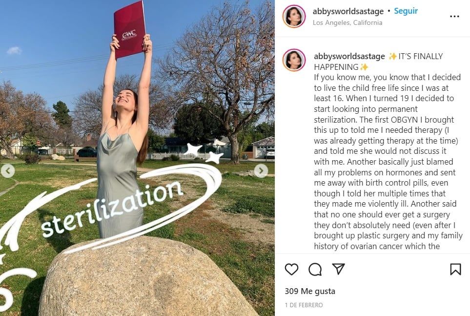 Una joven celebró su propia “esterilización”