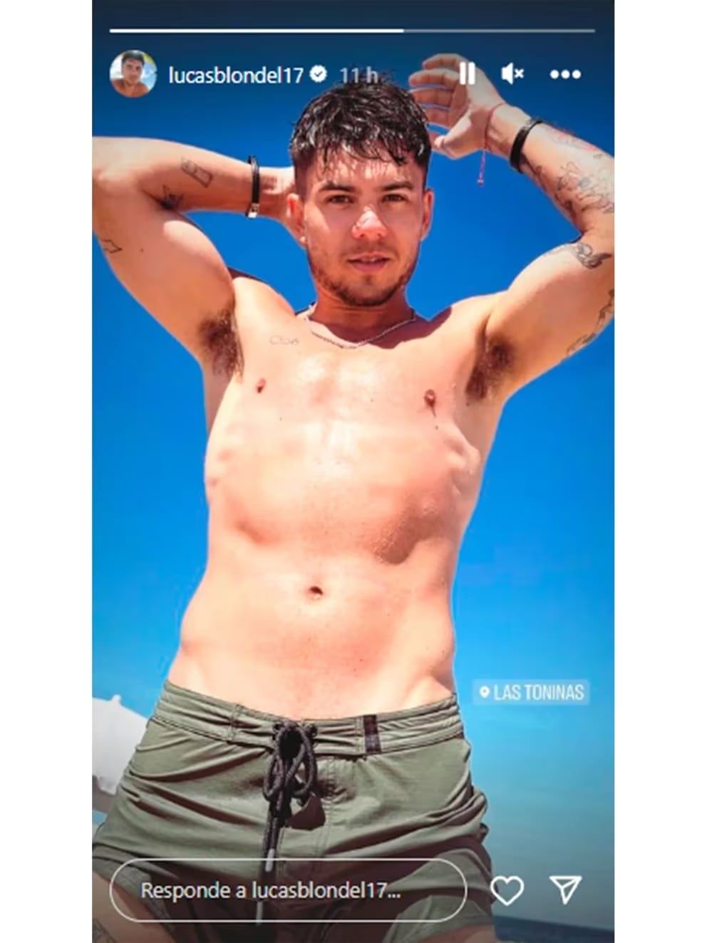 Lucas Blondel bromeó con la ubicación de Las Toninas