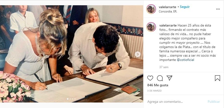 Valeria Larrarte en redes sociales