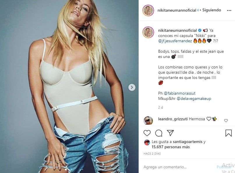 Nicole Neumann en Instagram