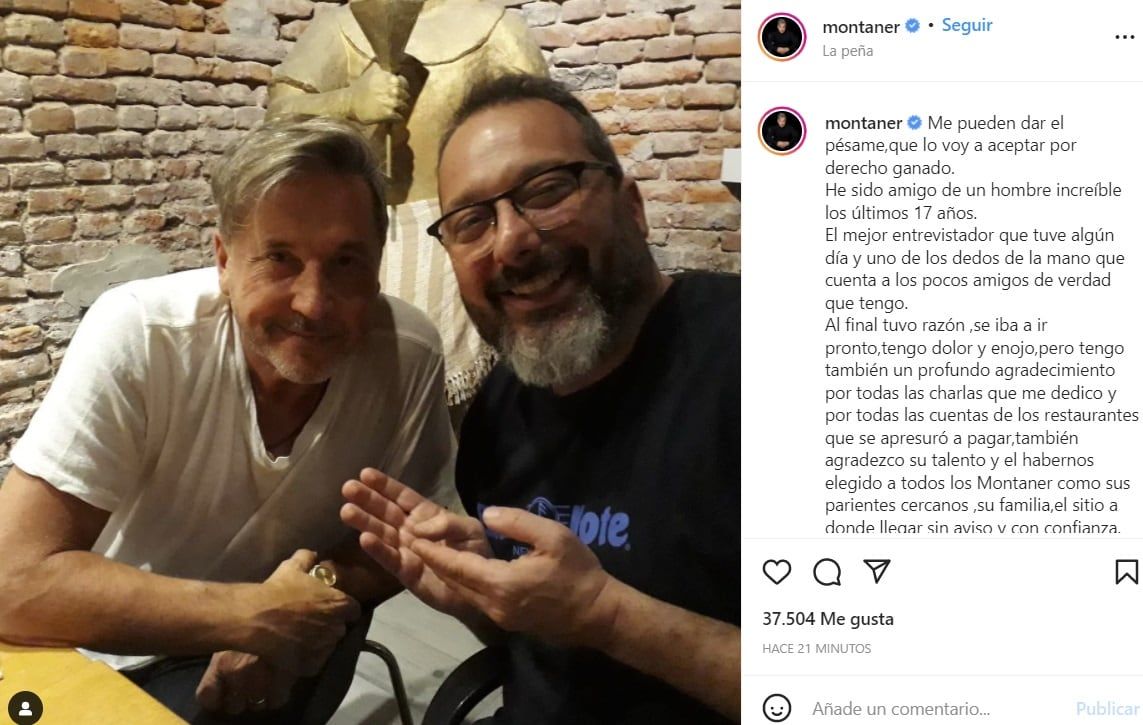 El mensaje de Ricardo Montaner tras la muerte de Gerardo Rozín (Instagram)