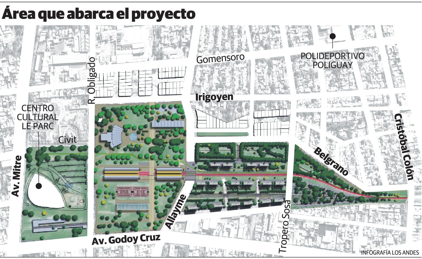 Proyecto en los terrenos del ex ferrocarril, en Guyamallén. Gustavo Guevara