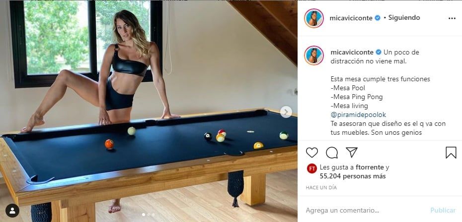 Mica Viciconte en redes