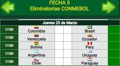 Esta es la fecha 5, de las Eliminatorias que se jugará en marzo.