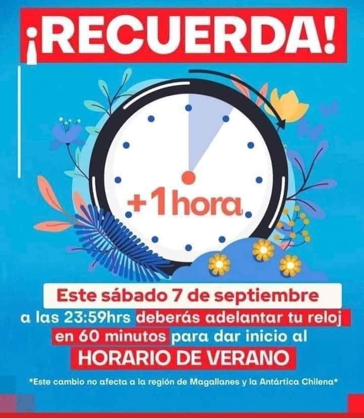Cambio de hora en Chile 2024