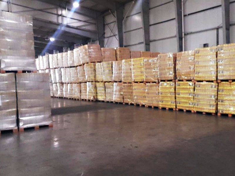 Los alimentos almacenados en Villa Martelli.