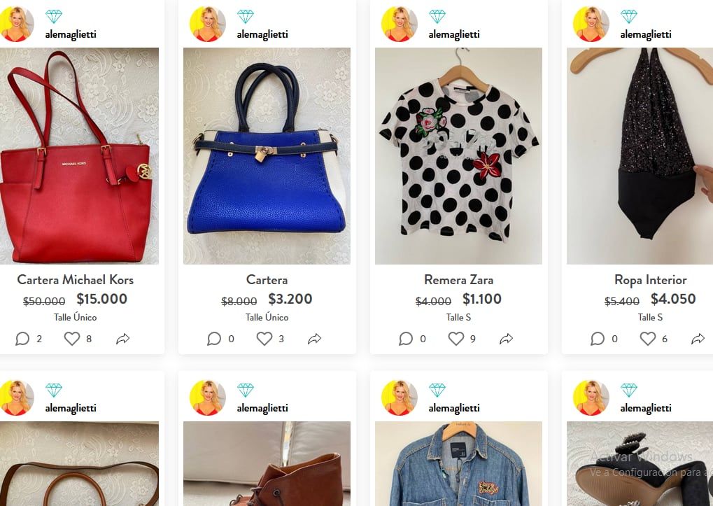 Alejandra Maglietti vende parte de su guardarropa.