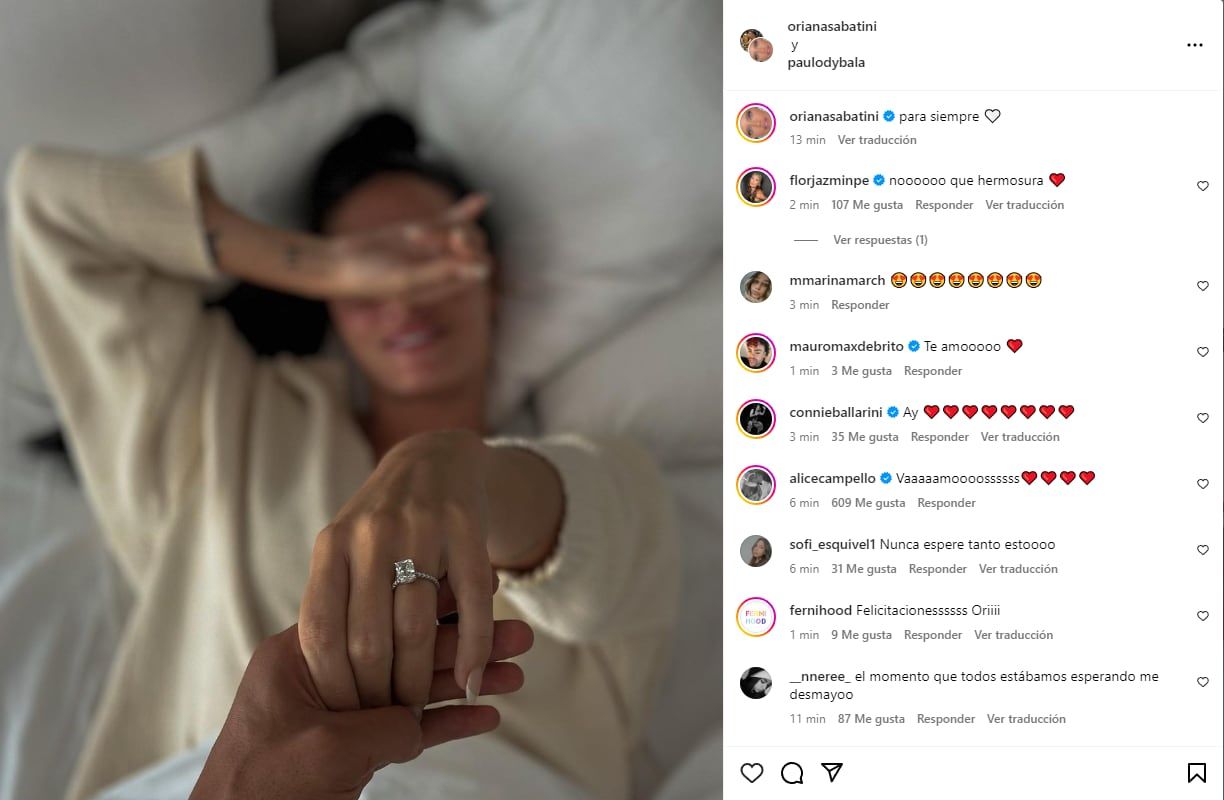 El posteo de Oriana Sabatini y Paulo Dybala