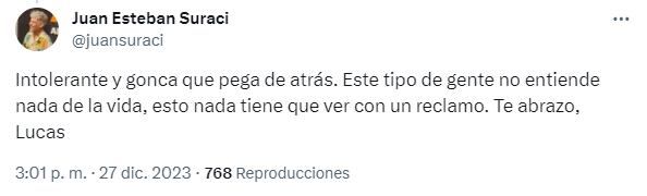 Periodista de Mendoza y de medios nacionales se solidarizaron con Lucas Jerez - X