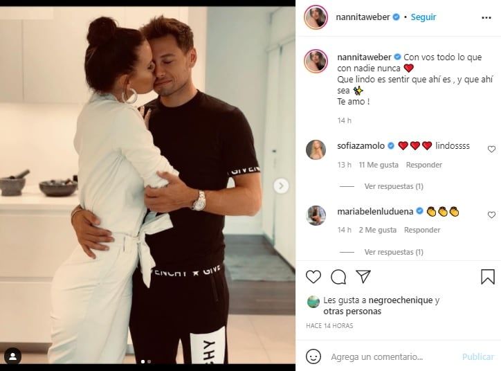 Natalie Weber y Mauro Zárate, enamorados en las redes