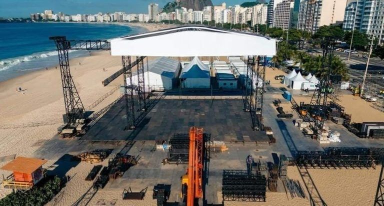 Así se prepara el show de Madonna en Brasil. / Gentileza