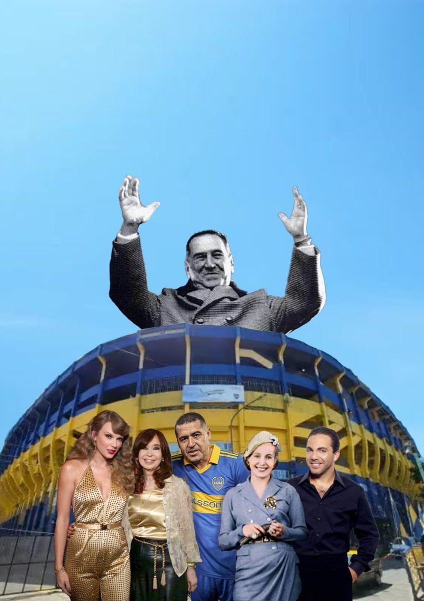 Pidió una torta con Taylor Swift, Cristian Castro, Riquelme, CFK, Perón y Evita - Foto @otramai