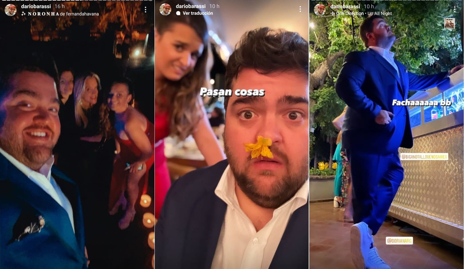 Darío Barassi, a pura fiesta en Mendoza. (Instagram)