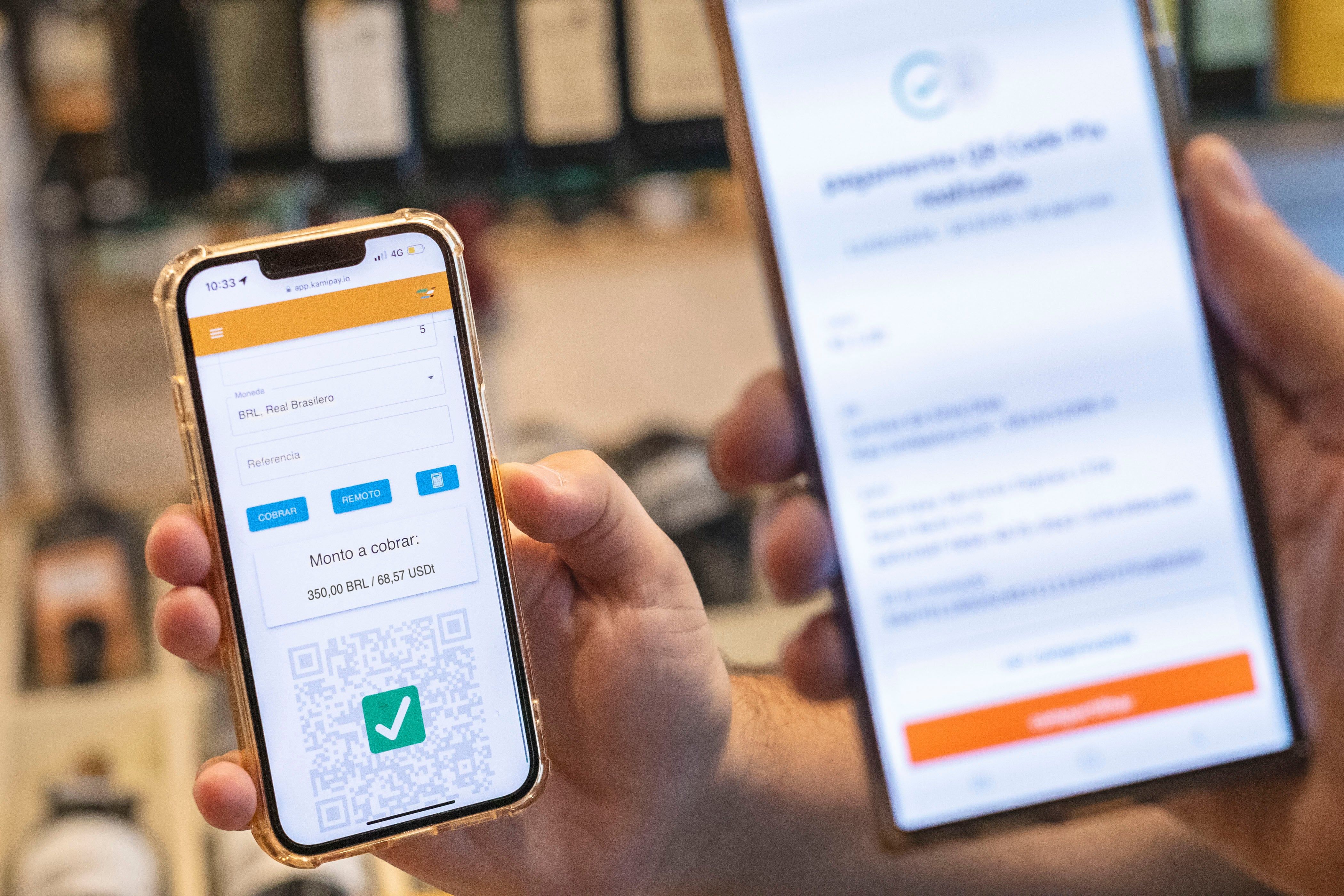 La fintech argentina kamiPay permite solicitar cobros por medio de Pix y ofrece al prestador la posibilidad de “recibir al instante dólar digital o pesos al mejor tipo de cambio”. Foto: kamiPay.