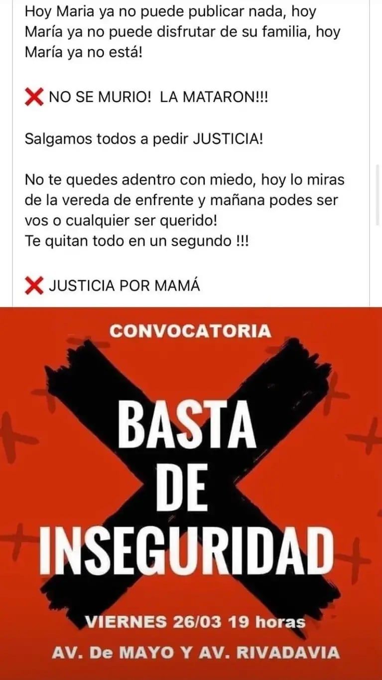 Pedidos de justicia tras la muerte de la mujer asaltada por un motochorro en Ramos Mejía -