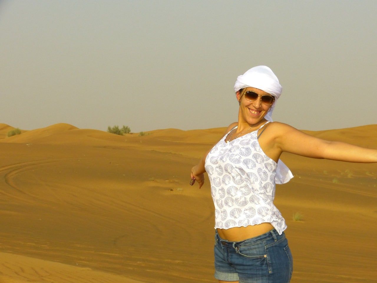 María de los Ángeles Velasco en uno de sus viajes.