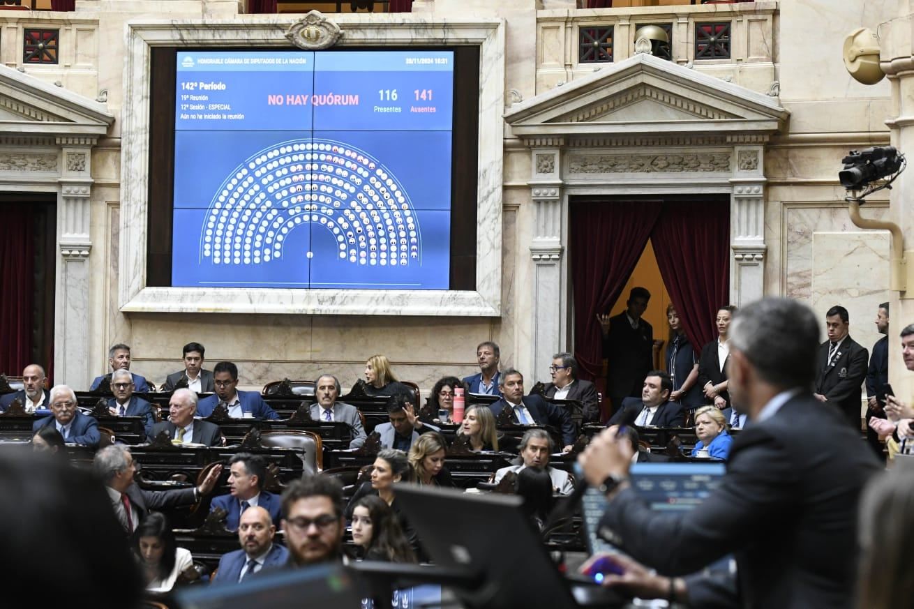 Con 116 presentes, fracasó la sesión por la Ficha Limpia en Diputados (Foto: HCDN)
