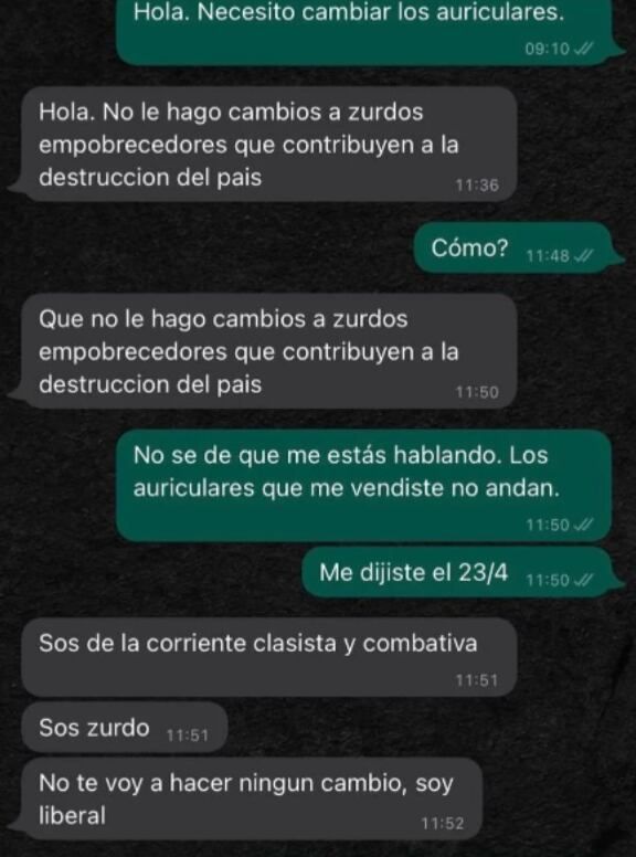 Un joven fue discriminado por un vendedor al hacer un reclamo ante un artículo defectuoso.