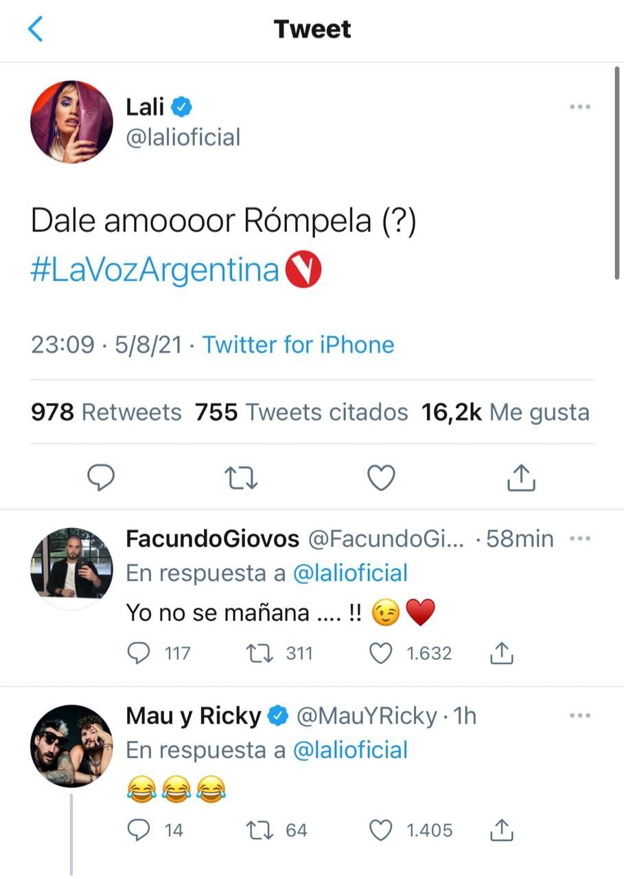 Lali Espósito y Facundo Giovos.