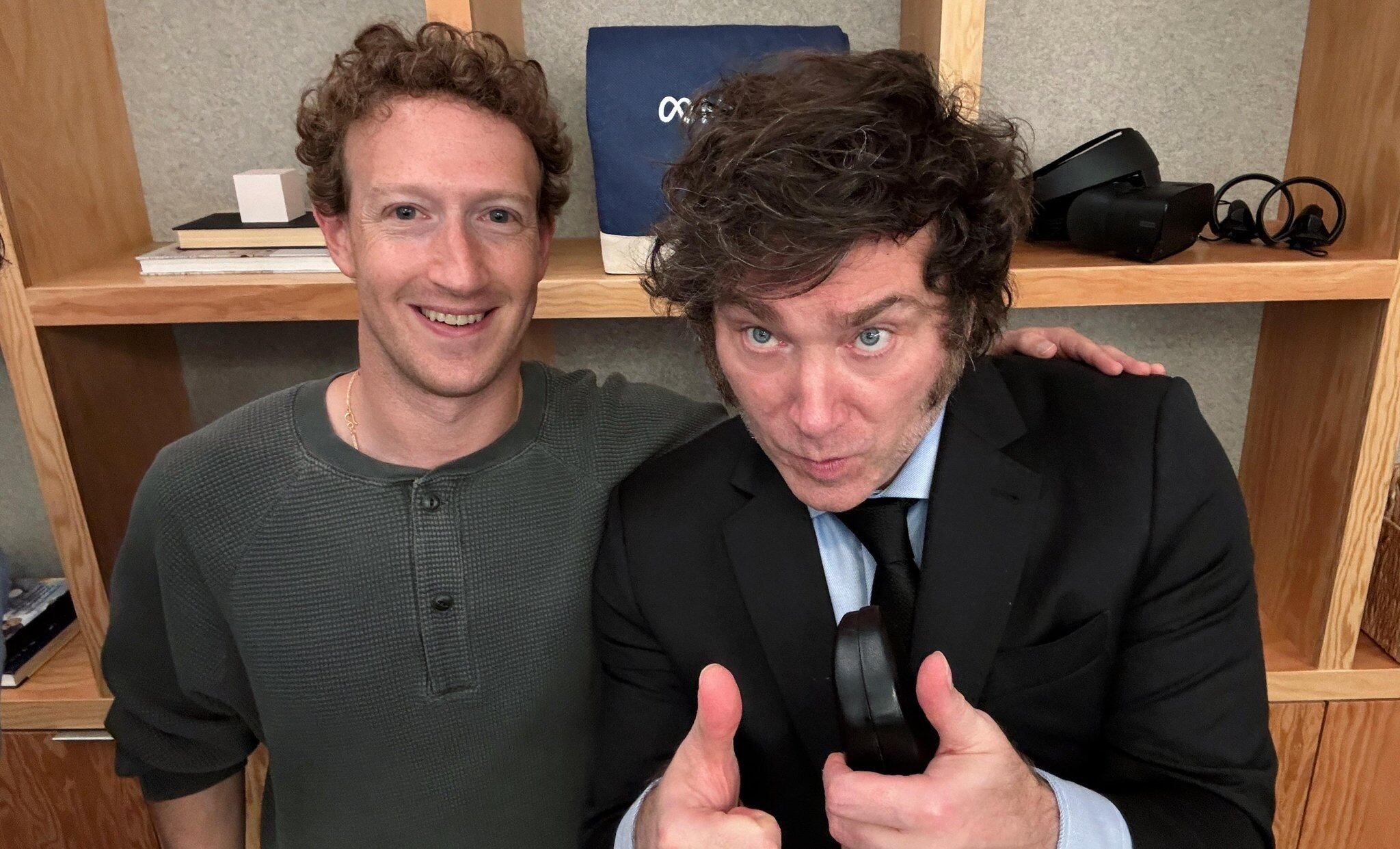 Milei se reunió con Zuckerberg (Foto X)