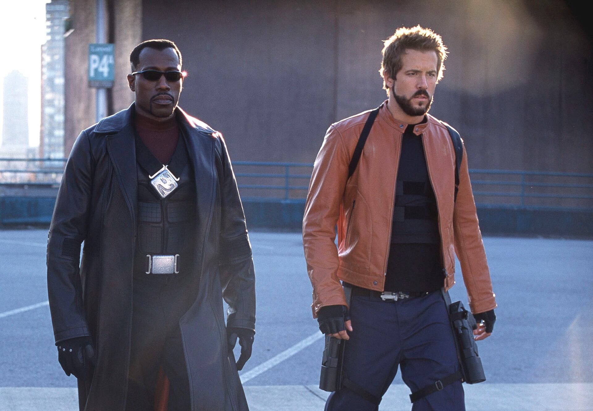 Editorial use only. No book cover usage.Mandatory Credit: Photo by Diyah Pera/New Line Prods/Kobal/Shutterstock (5884757e)Jessica Biel, Wesley Snipes, Ryan ReynoldsBlade Trinity - 2004Director: David S. GoyerNew Line ProductionsUSAScene StillAction/Adventure