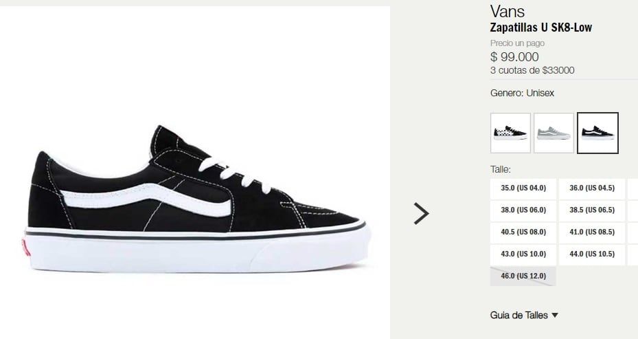 Precio de Vans Argentina