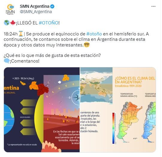 Comenzó el otoño - Twitter SMN