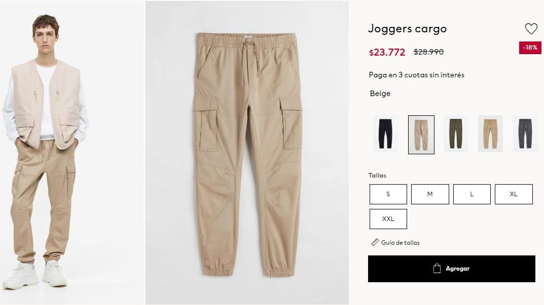 Joggers cargo hombre (H&M)