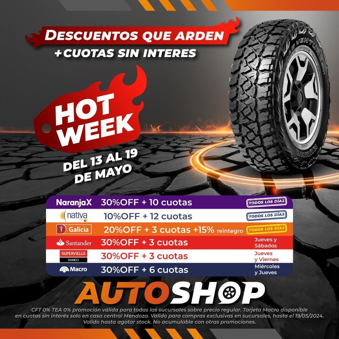 Arranca el Hot Week con descuentos que arden en AutoShop.