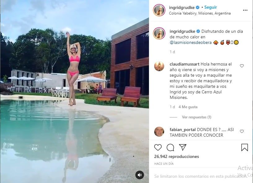 Ingrid Grudke en redes sociales