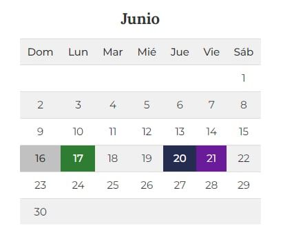 Feriados junio 2024